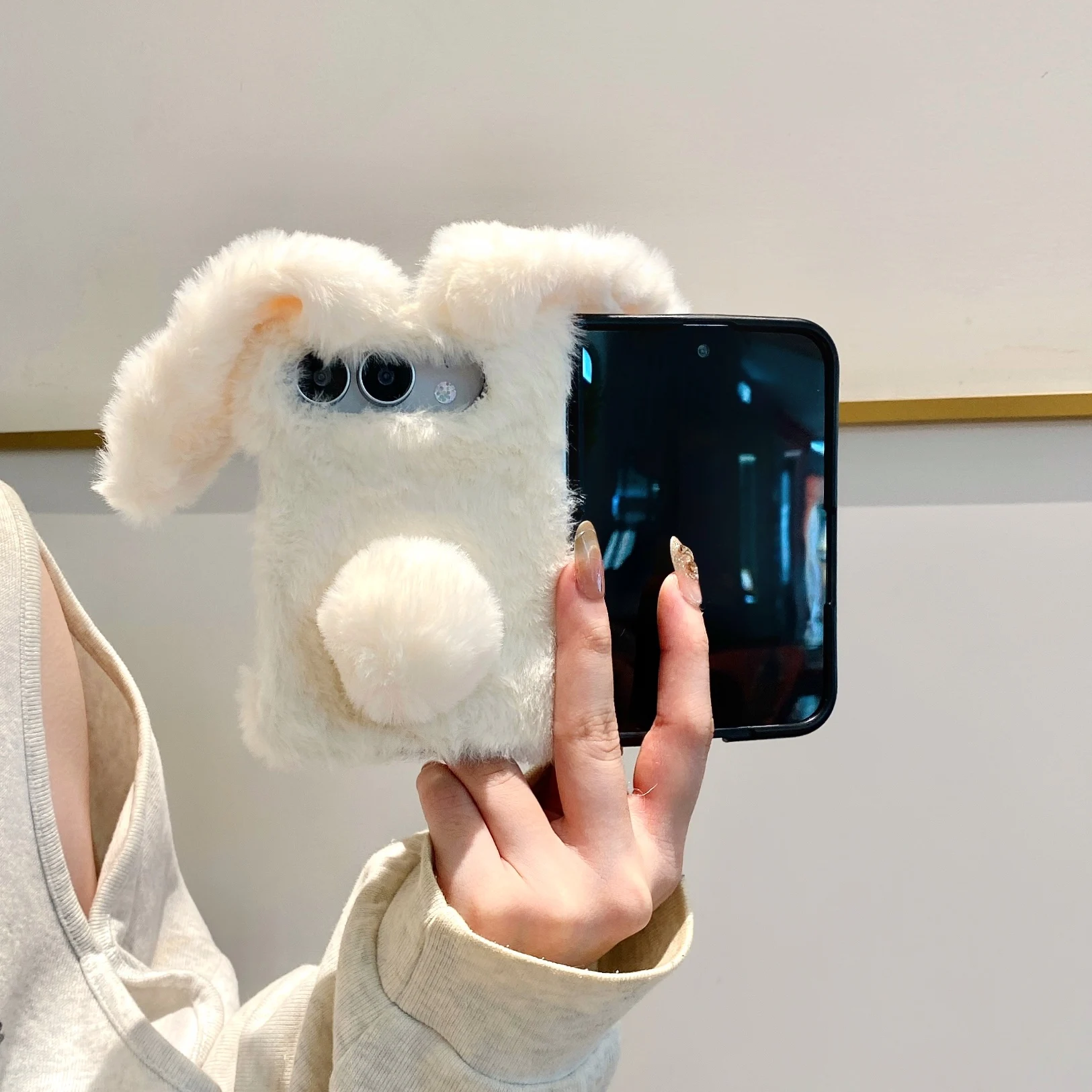 3D Rabbit Ears Fur Plush Diamo - đánh giá và giá Phone Cases Cute