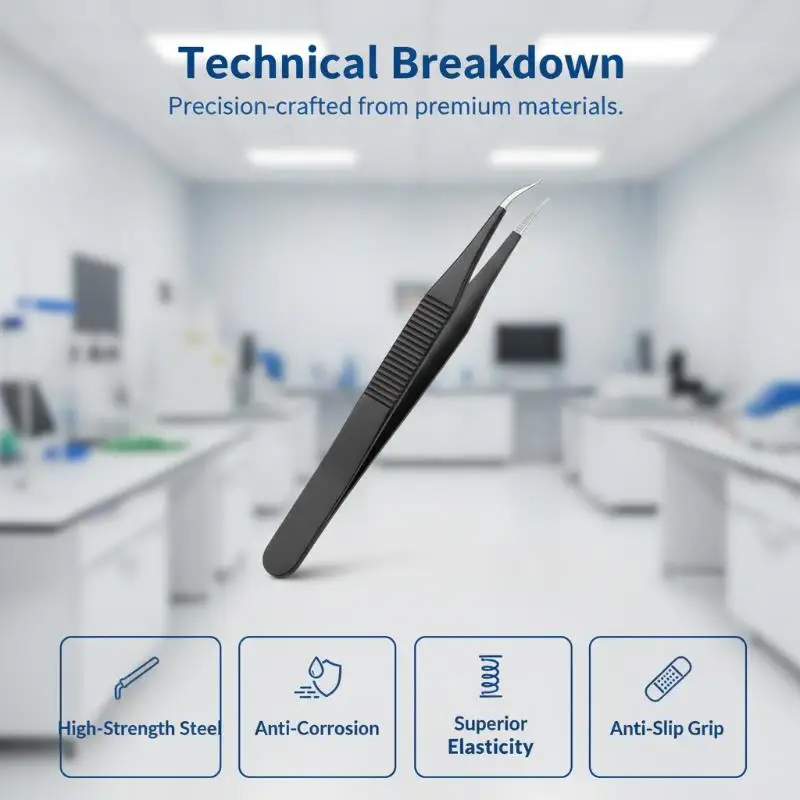 Anti Static ESD Tweezers Set High Precision Curved & Straight Tips Multiple Sizes for Various Complex Repair Scenarios