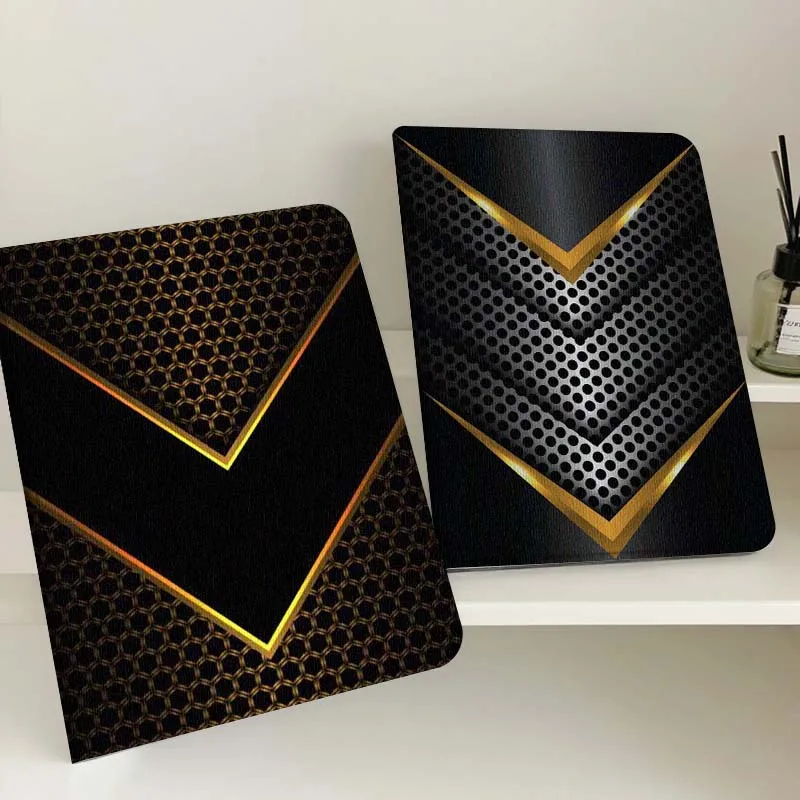 

Black Glossy Cool Pattern Gift For Apple iPad Pro Air 13 2 7th 6th 2025 M2 M3 M4 M512.9 13 inch Foldable Tablet Case