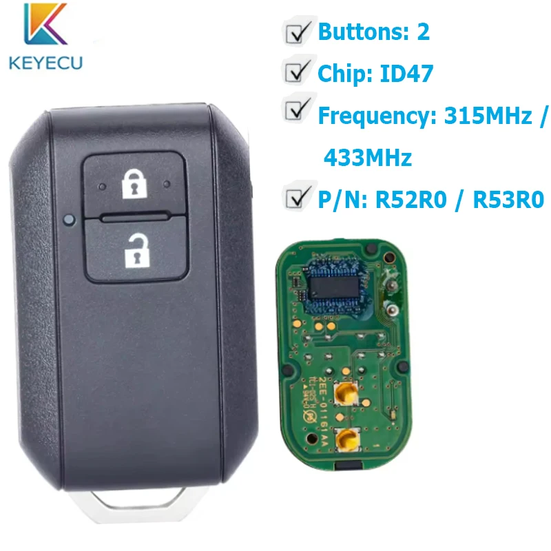 KEYECU OEM Remote Smart Key for Suzuki Ertiga 2018 2019 2020 Vitara Wagon R SWIFT 2017 37172M55R40 315/433Mhz 2B