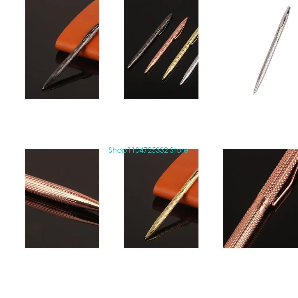 

P5EA Luxury Metal Signature Ballpoint Pen Black Ink Business Writing Office School Supplies Stationery