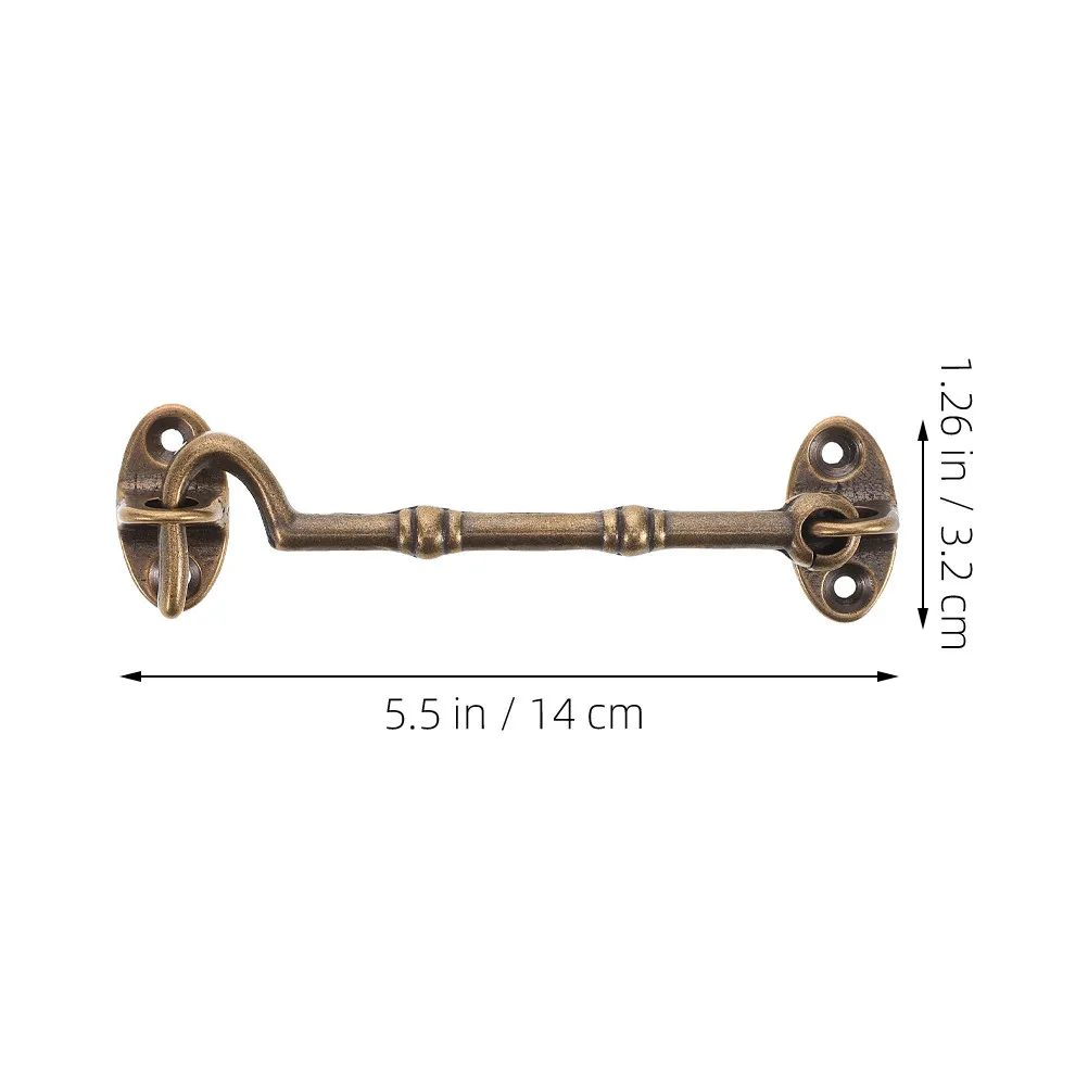 Brass Hook Latch with Rotating Eye Design for Door Window Gate Barn Sliding Closet Security Lock Hardware Heavy Duty Easy