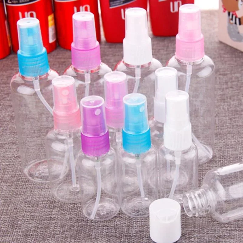 Botellas de Spray vacías transparentes, contenedor rellenable, contenedores de cosméticos vacíos, venta al por mayor, 30/50/100ml, 10 unidades