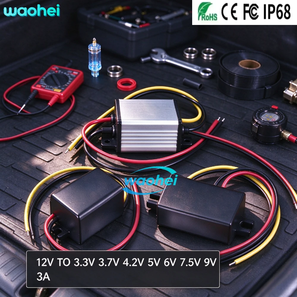 DC-DC Step Down 12V To 3.3V 3.7V 4.2V 5V 6V 7.5V 9V Converter 12 To 5 6 9 Volt Car Monitor Camera Power Buck Voltage Regulator