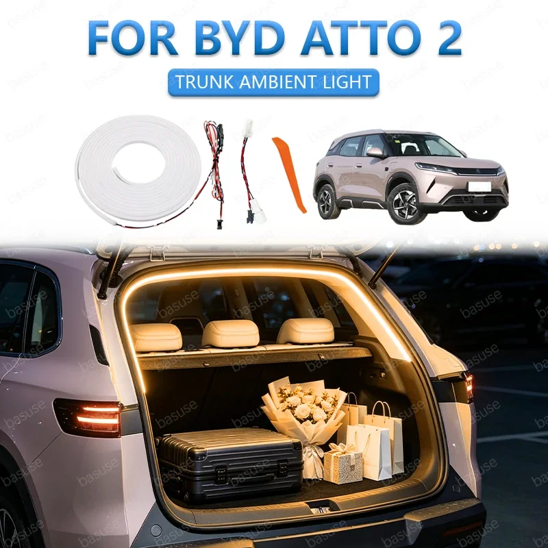 FOR BYD ATTO 2 Trunk Light Modification Light Atmosphere Lights White Warm White Rear Trunk LED Light Bar