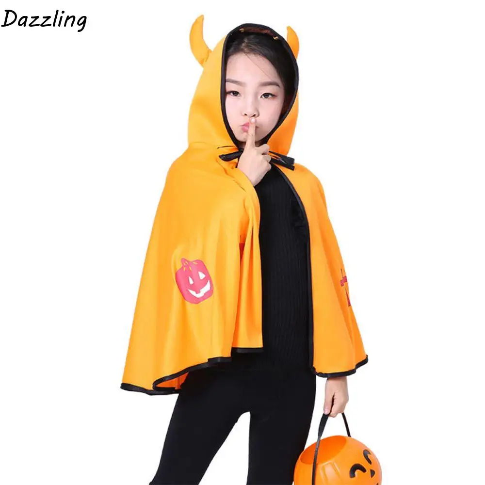 

Child Children Day Witch Cartoon Cosplay Props Hooded Cloak Cosplay Costume Devil Horn Cloak