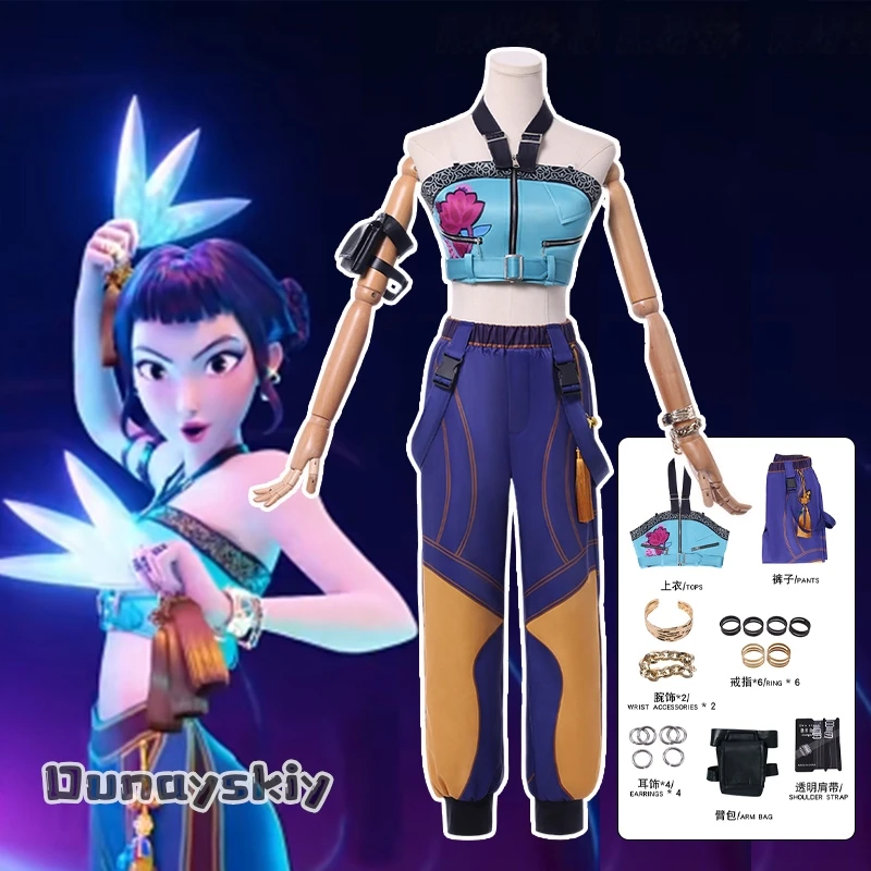 

Cosplay Hunters Superstar Zoe Costume Singing on Stage Y2K Girl Group Suit Halloween Party Comic Suit for Adult Women Outfit