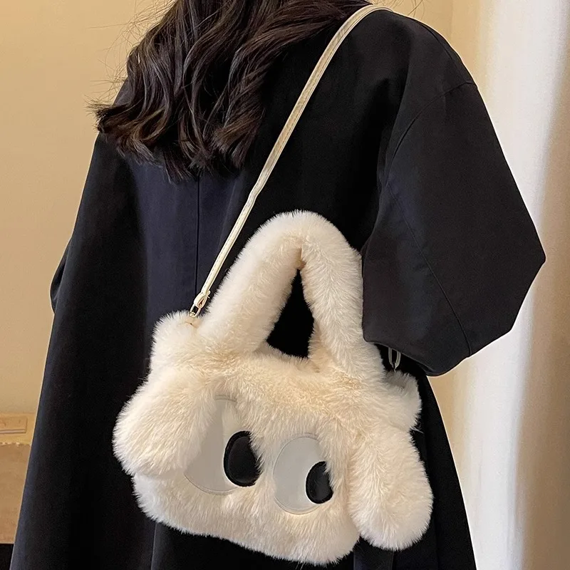 

Сумки через плечо, плюшевые милые модные маленькие сумки для покупок, портативные сумки для хранения мобильных телефонов, пушистые сумки через плечо