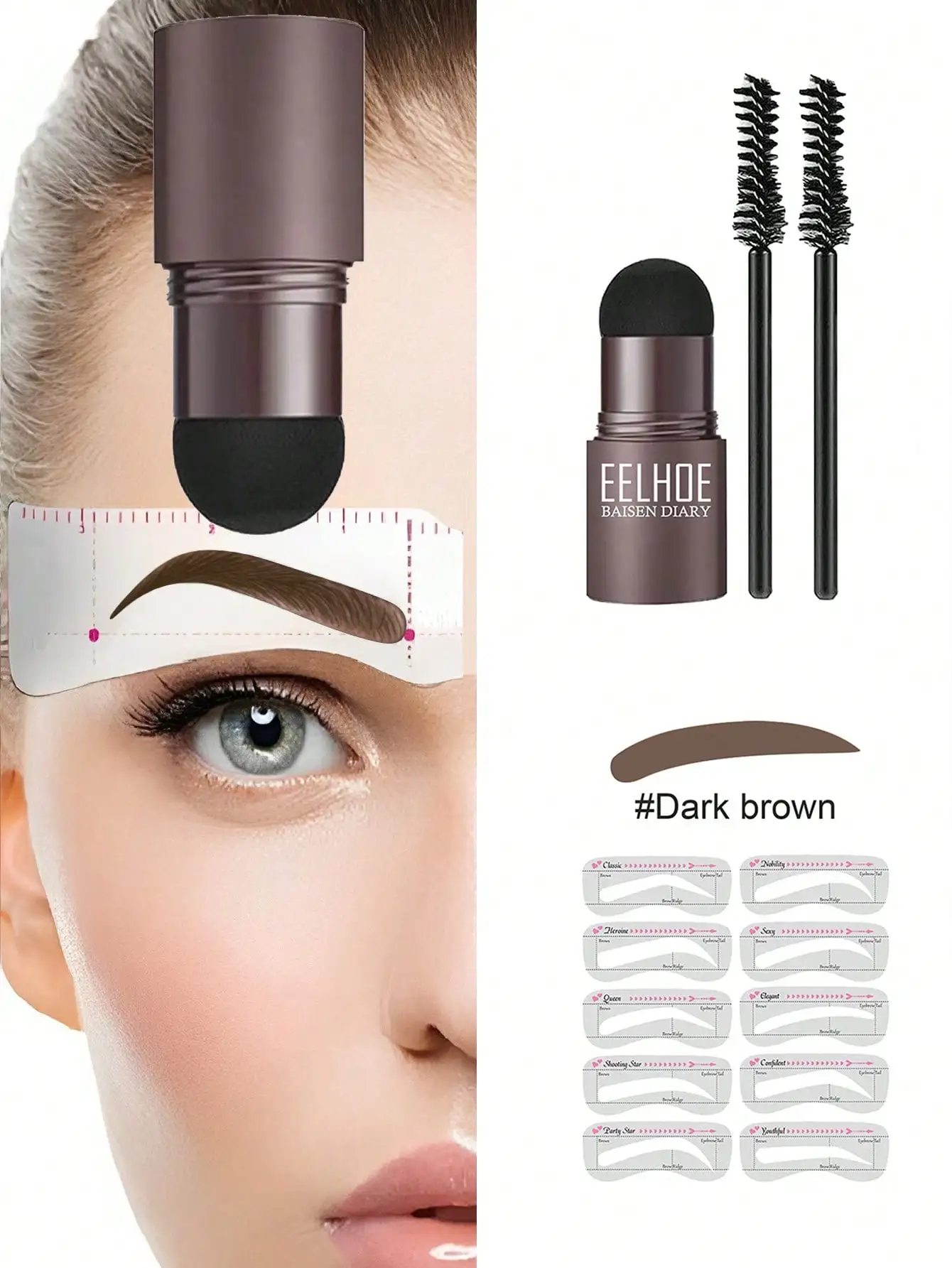 

Eyebrow printing mold, waterproof and sweat resistant eyebrow filling, makeup eyebrow cake and contouring powder