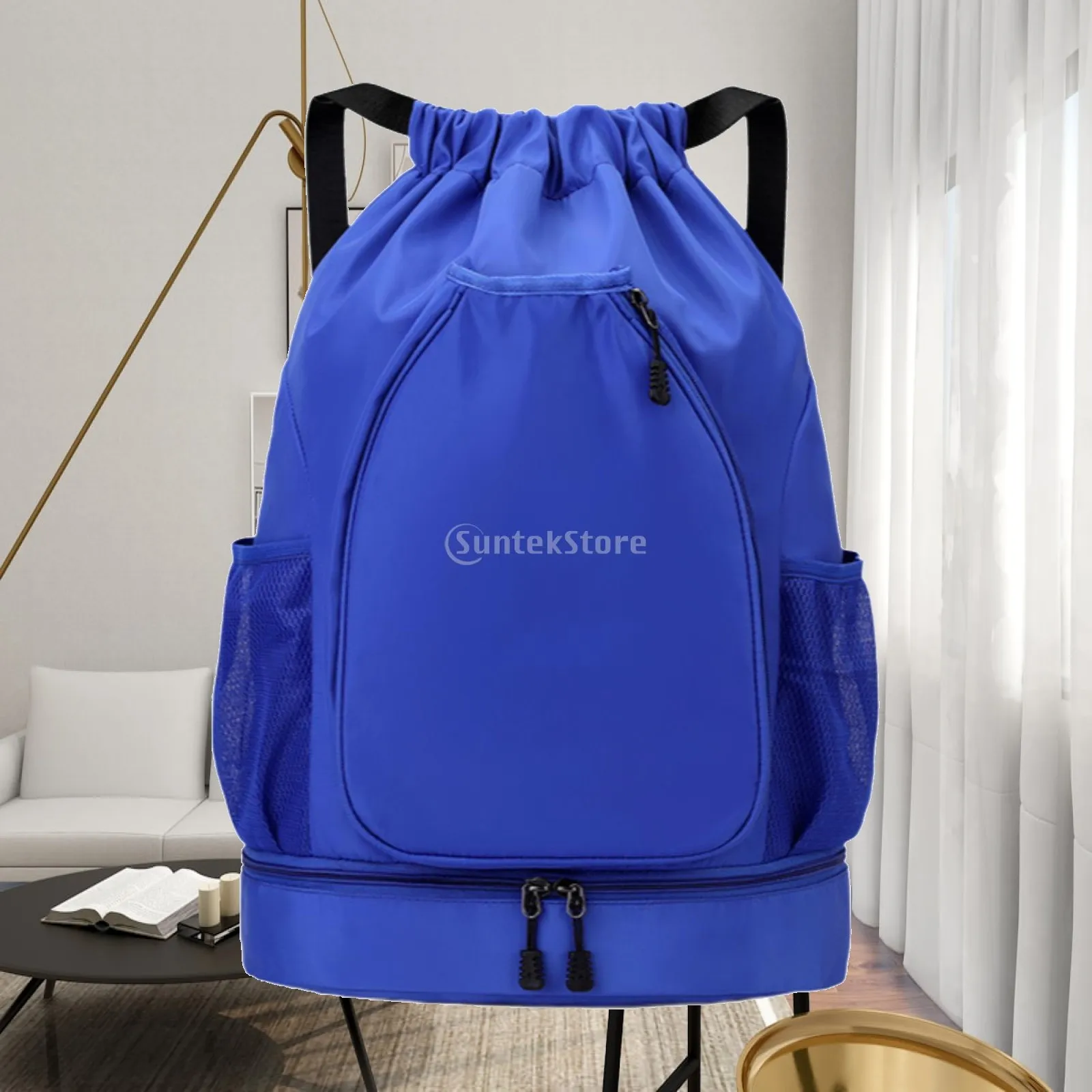 Drawstring Backpack Bag Adjustable Shoulder Straps Basketball Carrying for Basketball Rugby Ball Volleyball Football Men Women