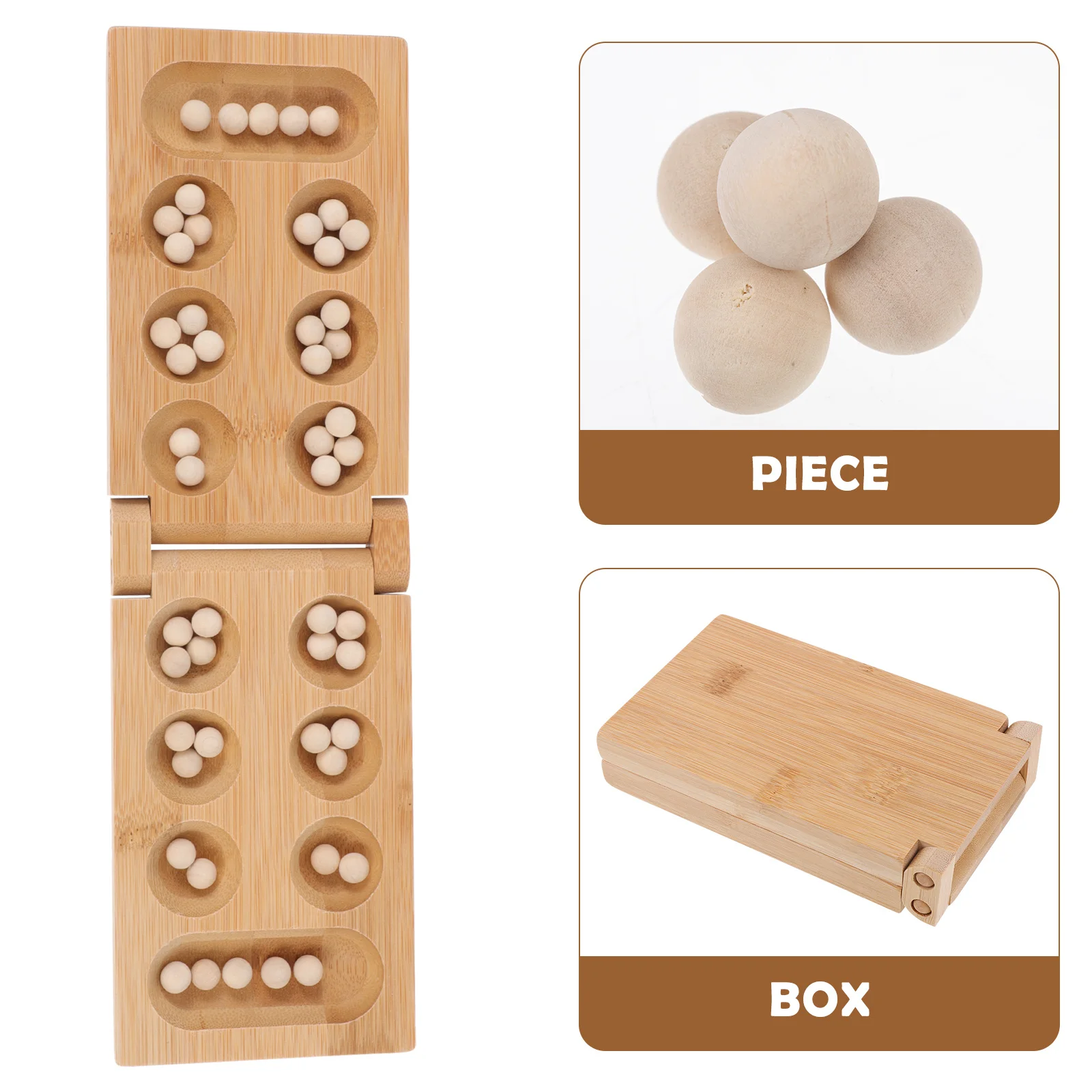 1 pçs africano mancala placa de bambu dobrável inteligência jogo educativo conjunto para crianças diversão da família mancala jogo de tabuleiro