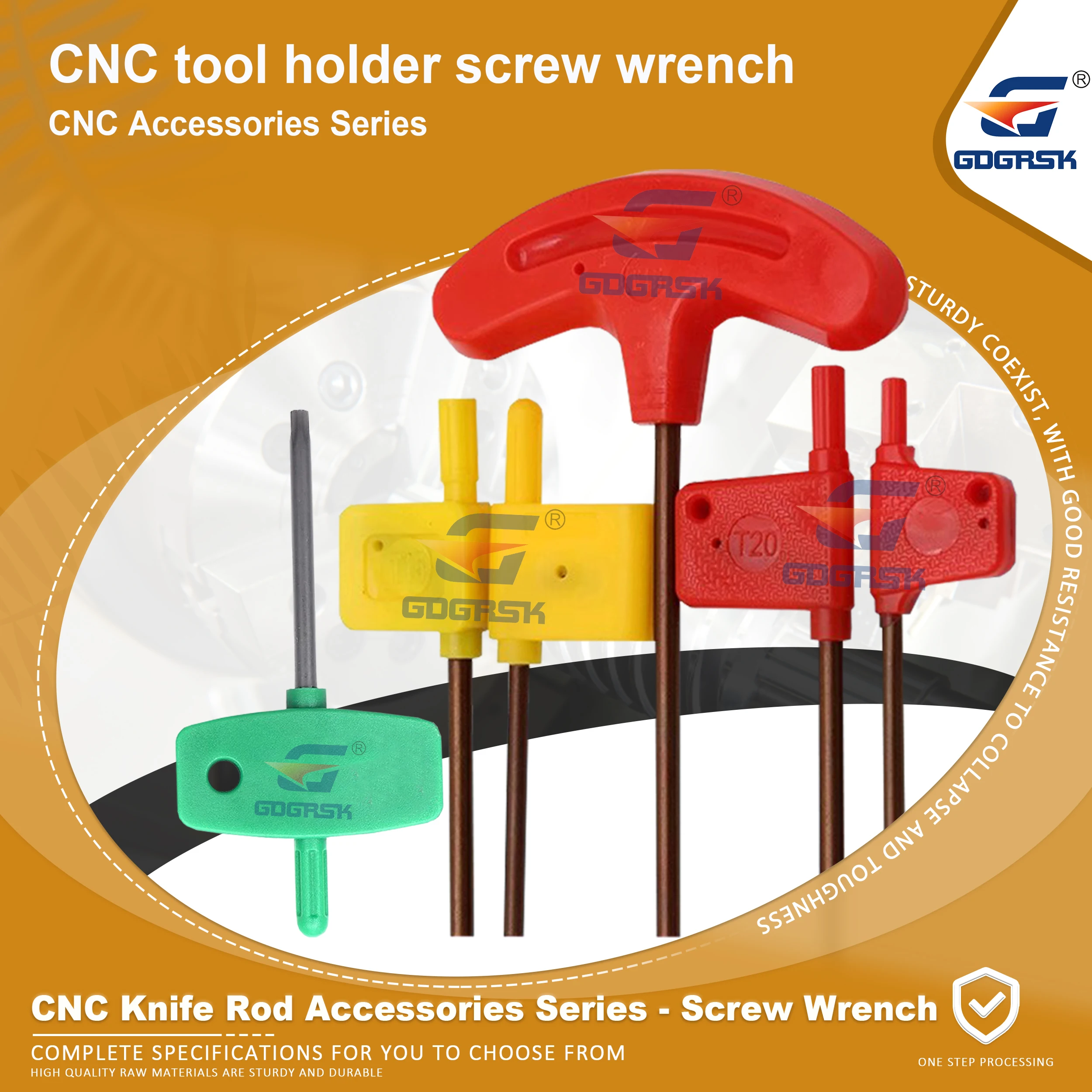 

L2.0 L2.5 L3.0 Т-образный шестигранный ключ T6 T7 T8 Красный/Желтый флаг Т-образные ключи с цветком сливы Аксессуары для токарных держателей с ЧПУ