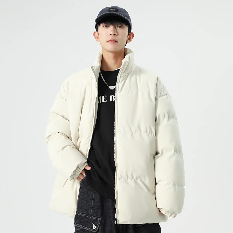 Winter Parkas Cotton Coat Men's Women's Jacket Warm Couple Puffer Jacket Thick Windproof Outerwear Stand-up Collar Long Sleeve