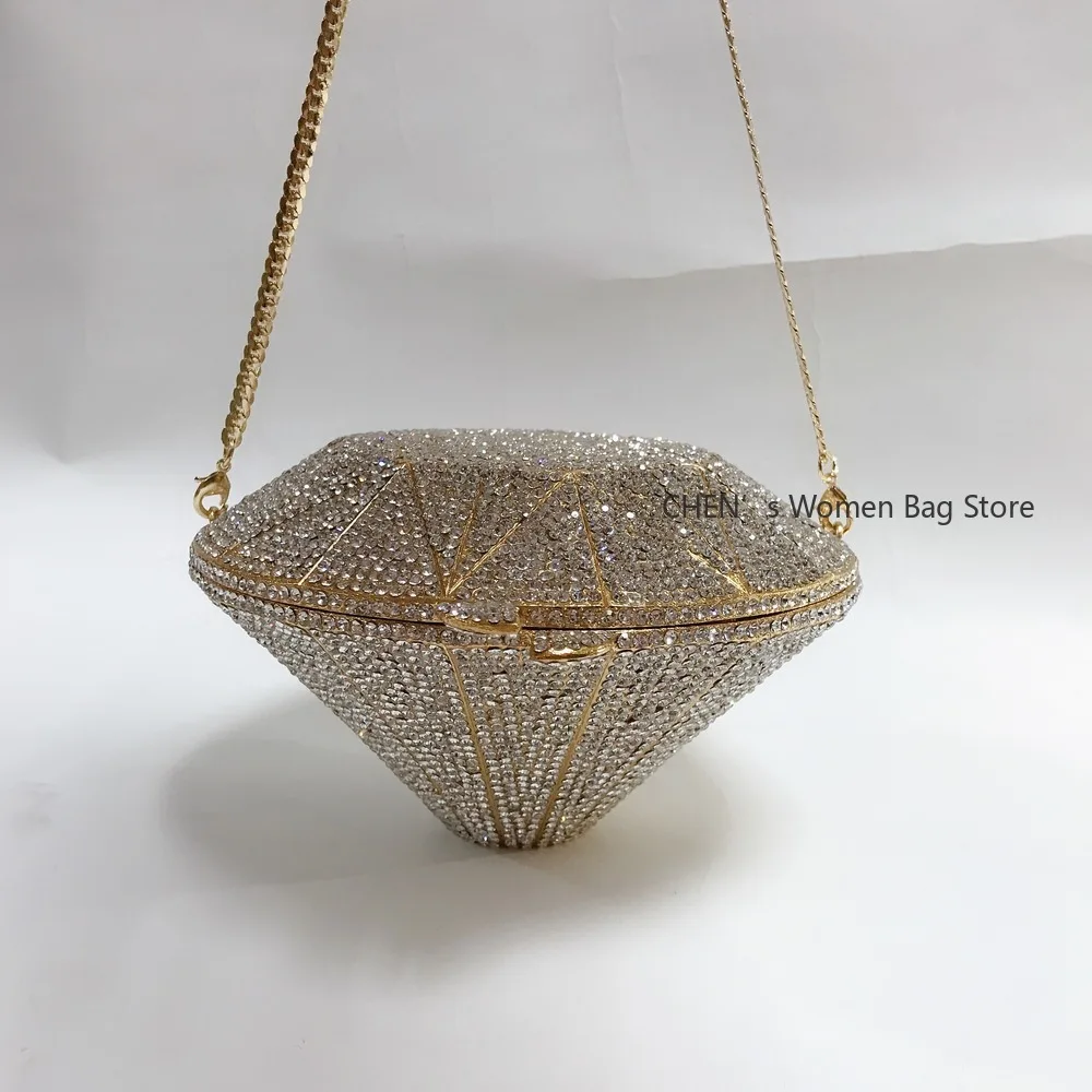 

Luxury Diamonds Clutch Bags Women Prom Evening Bags Designer Handbags Clutch Purse Wallet Diamond Ring Shape Bag