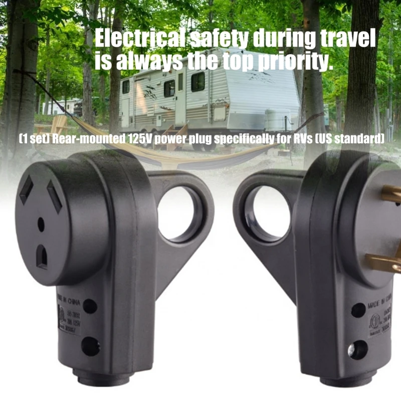 

Quick Install Rear Loop 125V Plugs Shockproof Electrical Connector for Car D7YA