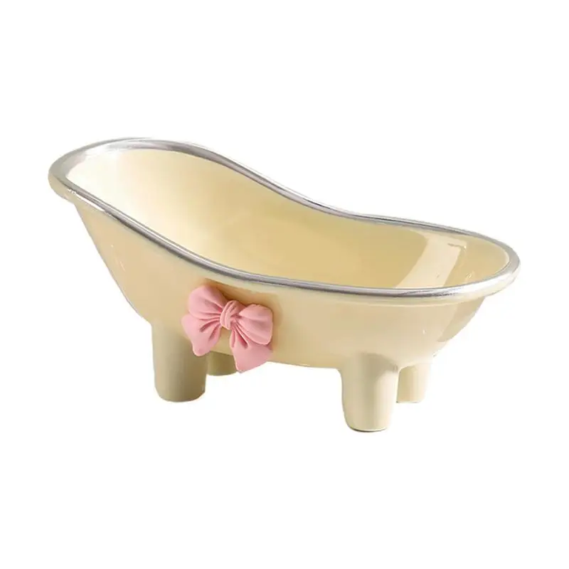 Soap Holder Shower Cartoon Bathtub Shape Holder with Drain Dish Easy Cleaning Soap Saver Dry Stop Mushy Soap Tray