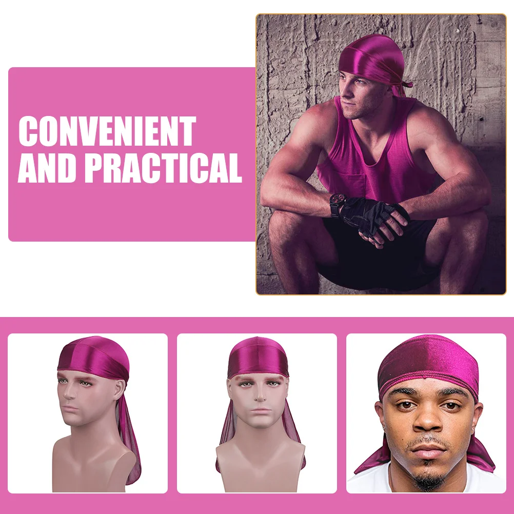 

Elastic Silk Durag Long Tail Headscarf Unisex Fashion Style Perfect for Personalized Look Silk Durag Durags for Men