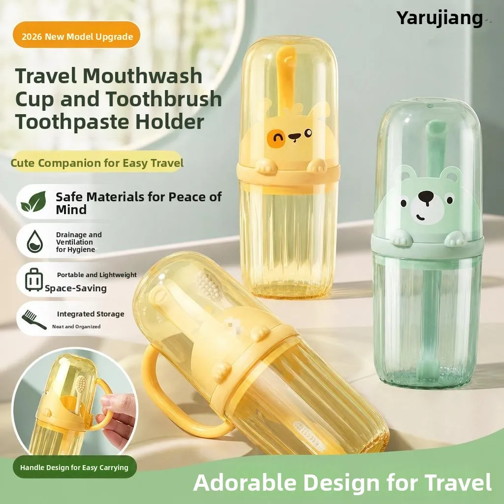 

Portable Travel Toothbrush Cup Storage Box Student Children Cute Tooth Cup Stainless Steel Brush Holder with Portable Mouthwa...