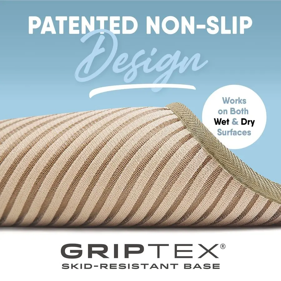 

ExtraThick, SoftLux, Charcoal Infused Memory Foam Bath Mat with GripTex SkidResistant Base, 17x24, Linen