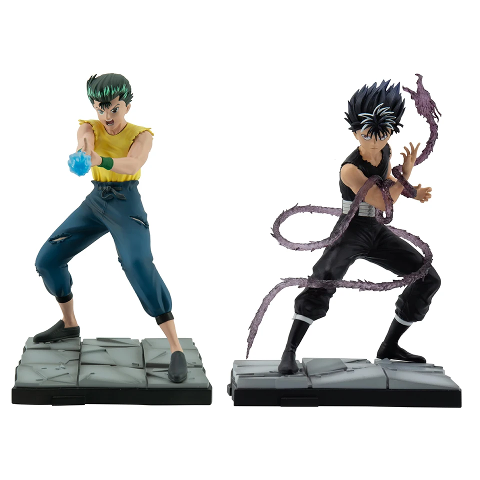 Original Genuine YuYu Hakusho 16cm Hiei Yuusuke Urameshi Action Figure PVC Desk Ornament Collection Model Doll Toys gift