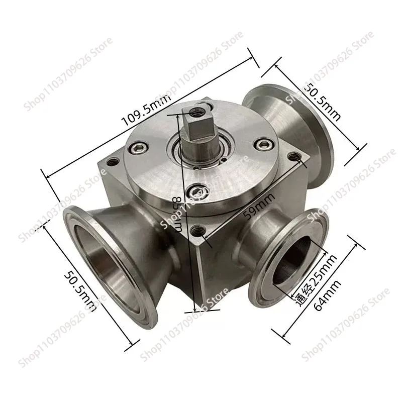 Filling machine accessories 304 and 316 dual-purpose sauce particles three-way rotary valve 25 through the square valve