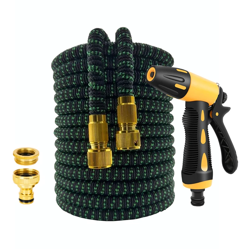 25FT-100FT مرنة توسيع خرطوم حديقة فوهة الضغط العالي بخاخ غسالة بندقية خرطوم غسيل السيارات توسيع خرطوم مياه الحديقة
