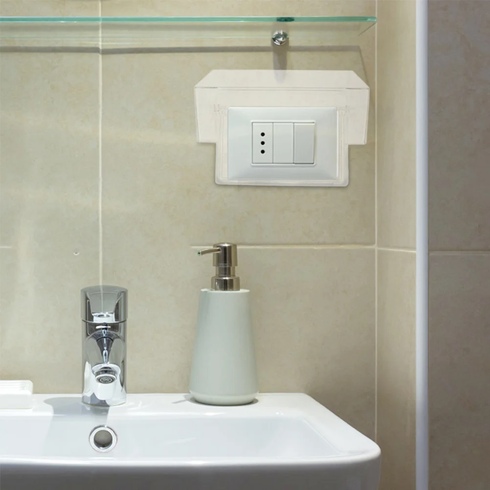 

3Pcs Double 86 Type Waterproof Outlet Box Cover Adhesive Thickened Bathroom Switch Socket Protector Splash Guard Electrical