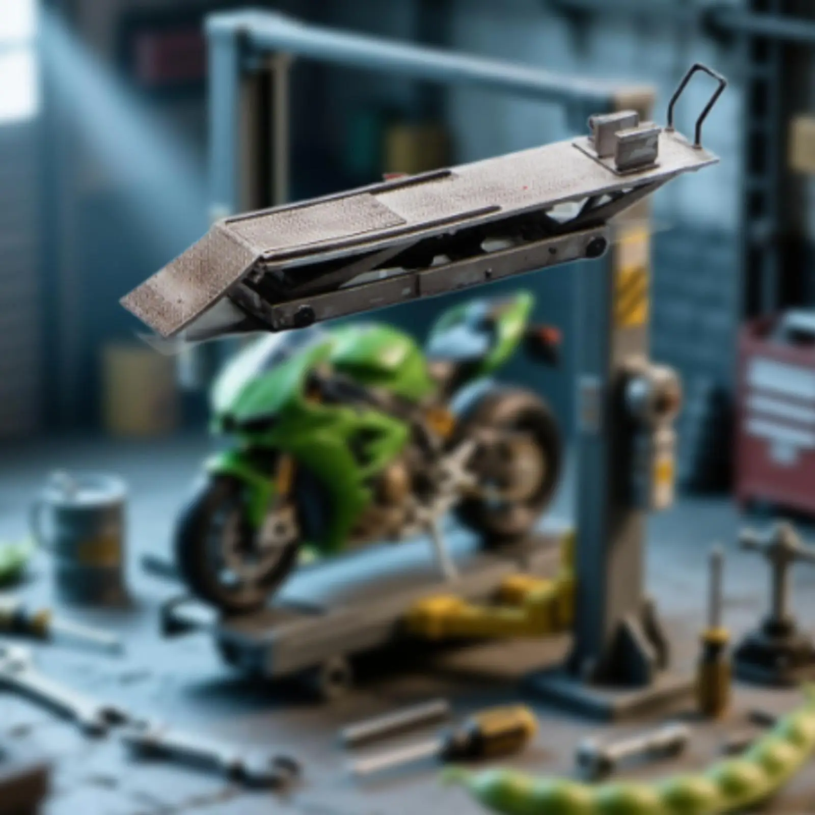 

Модель подъемника в масштабе 1:64, креативный компактный миниатюрный подъемник для мотоциклов, оборудование для автосервиса, гаражный подъемник 1/64