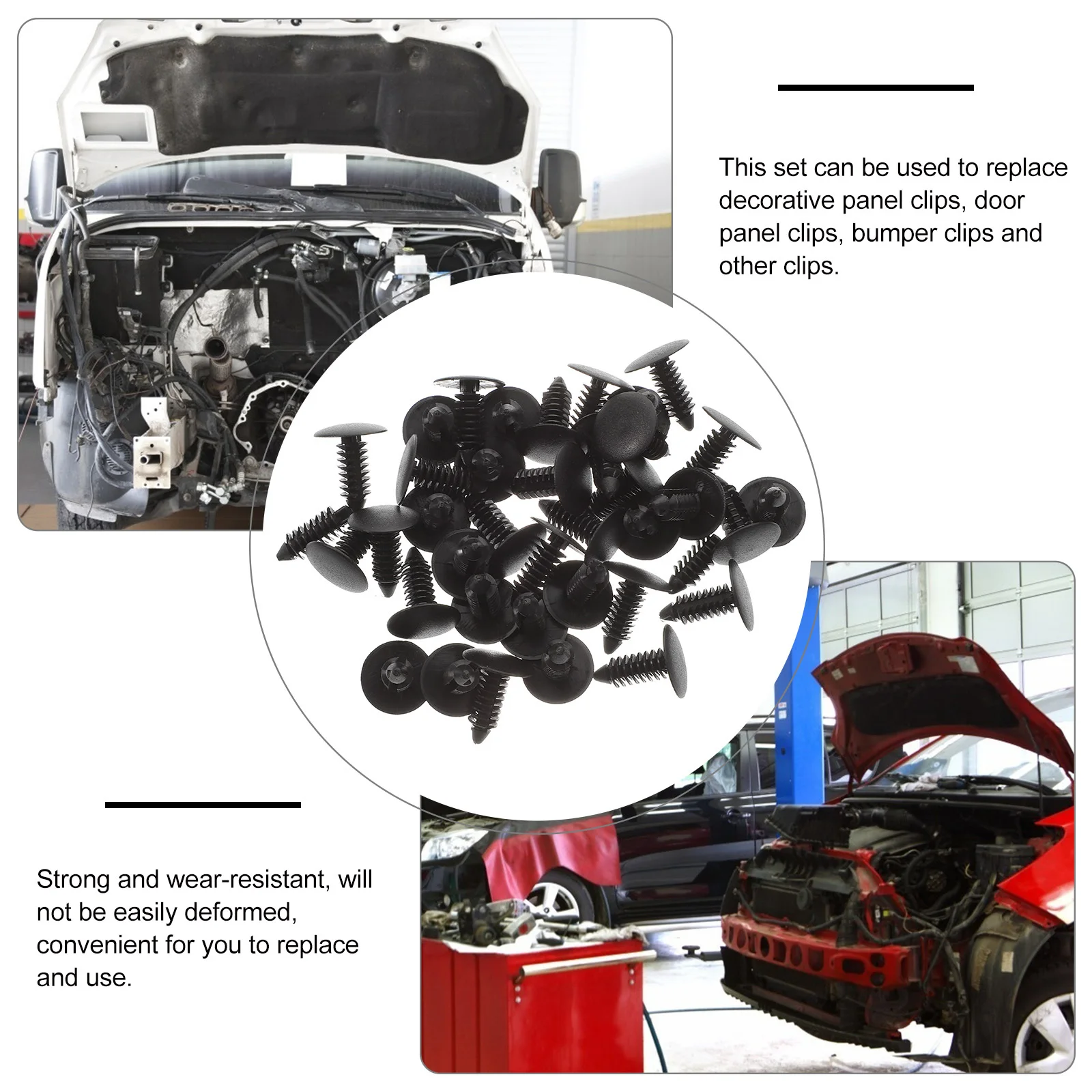 

100Pcs Nylon Roof Retainer Pin Replacement Auto Door Trim Panel Bumper Fastener Push Rivets Car Repair Clips Retainer Pin