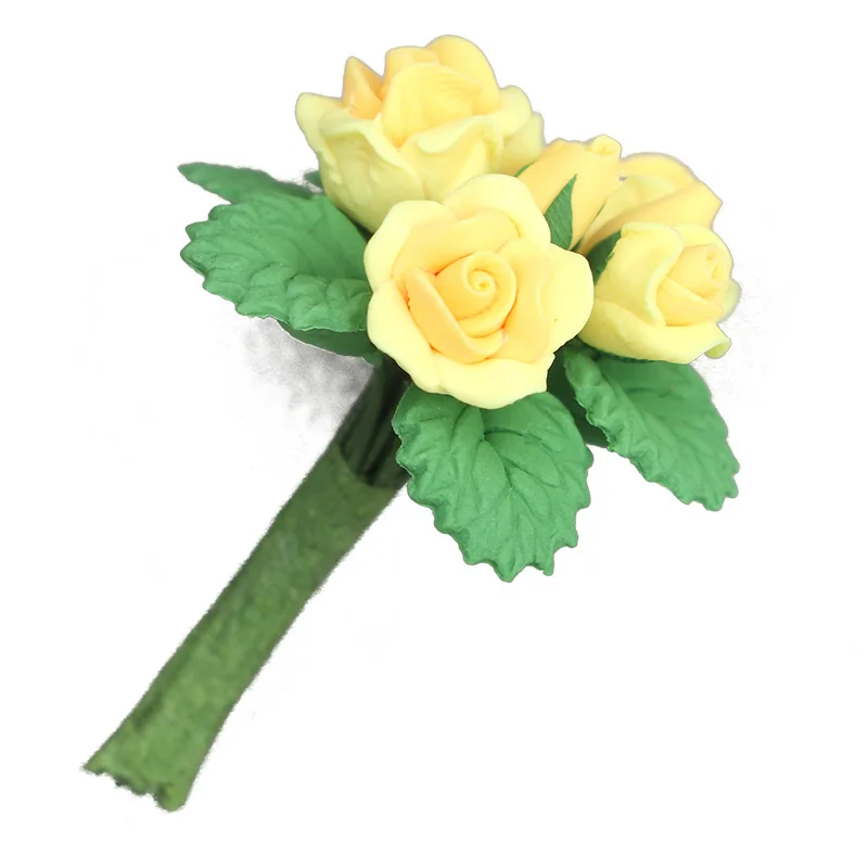 1:12 Miniature Boutonniere Doll House Accessories Micro-scene Model Multicolor Resin Bouquet Ornament Exquisite Handmade Toys