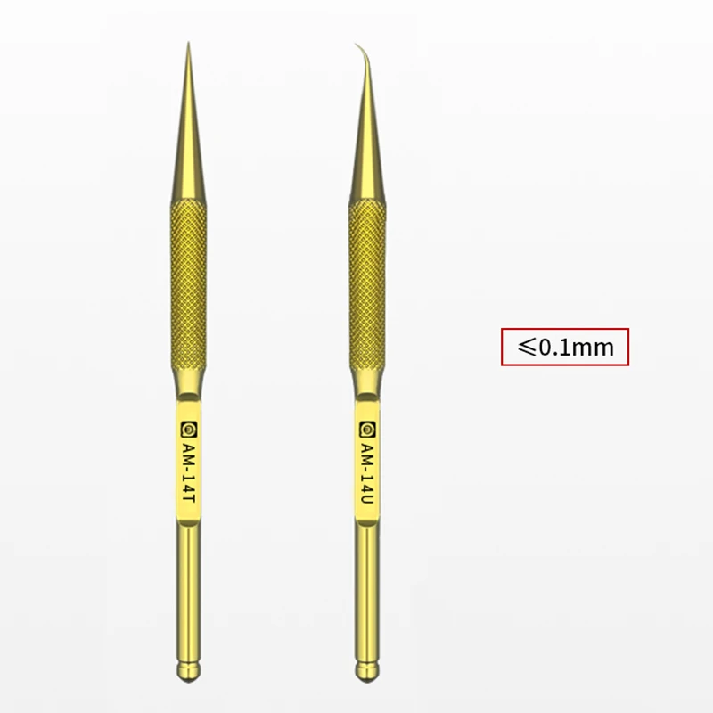 

AMAOE High Precision Titanium Alloy Tweezers Non-magnetic Curved/Straight 0.1mm Tip Tweezers for Mobile Phone Clip Jump Wire