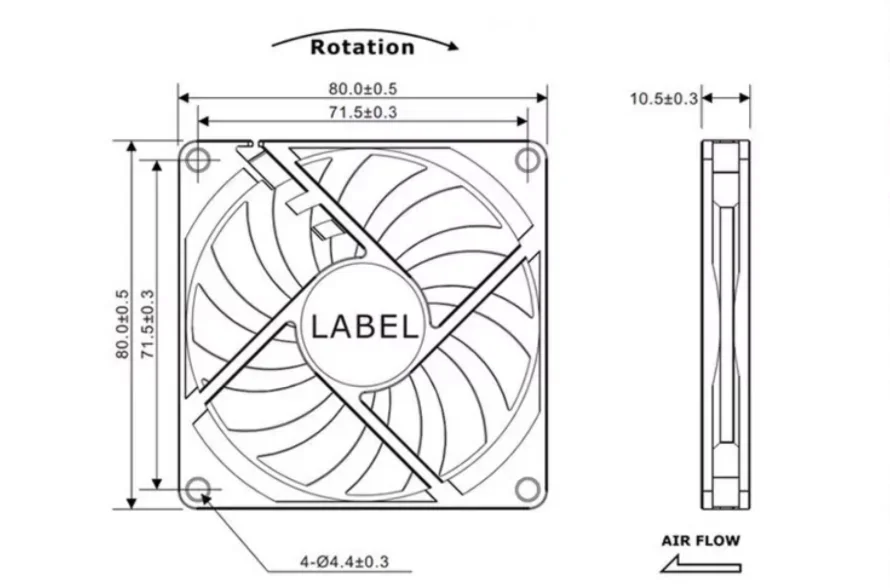 

Ультратонкий двойной шарик 80 мм 12 В 24 В бесшумный ШИМ интеллектуальный контроль температуры охлаждающий вентилятор корпуса процессора 80x80x10 мм