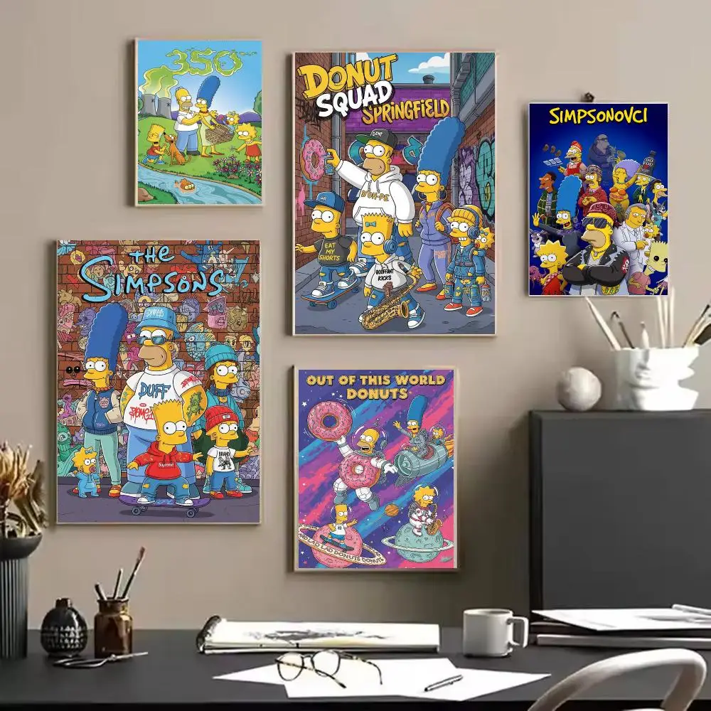 Anmie T-The Simpsons Poster Modern Aesthetic Wall Art | Stylish Bedroom Home Decor & Unique Gift Ideas