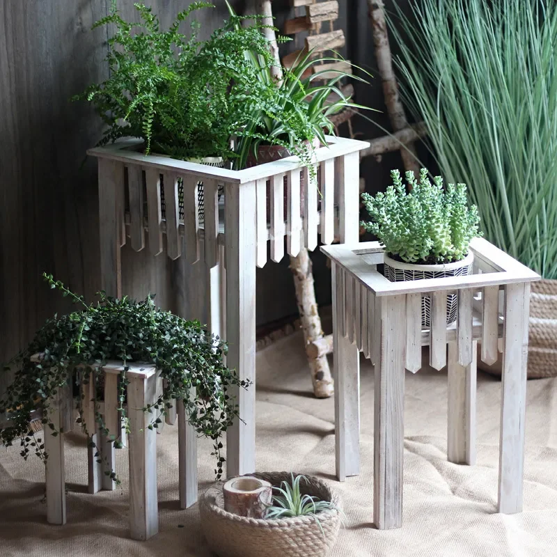 Solid Wood Flower Stand Floor To Ceiling Green Plant Pot Holder For Living Room Balcony Garden Succulent Display Rack Home