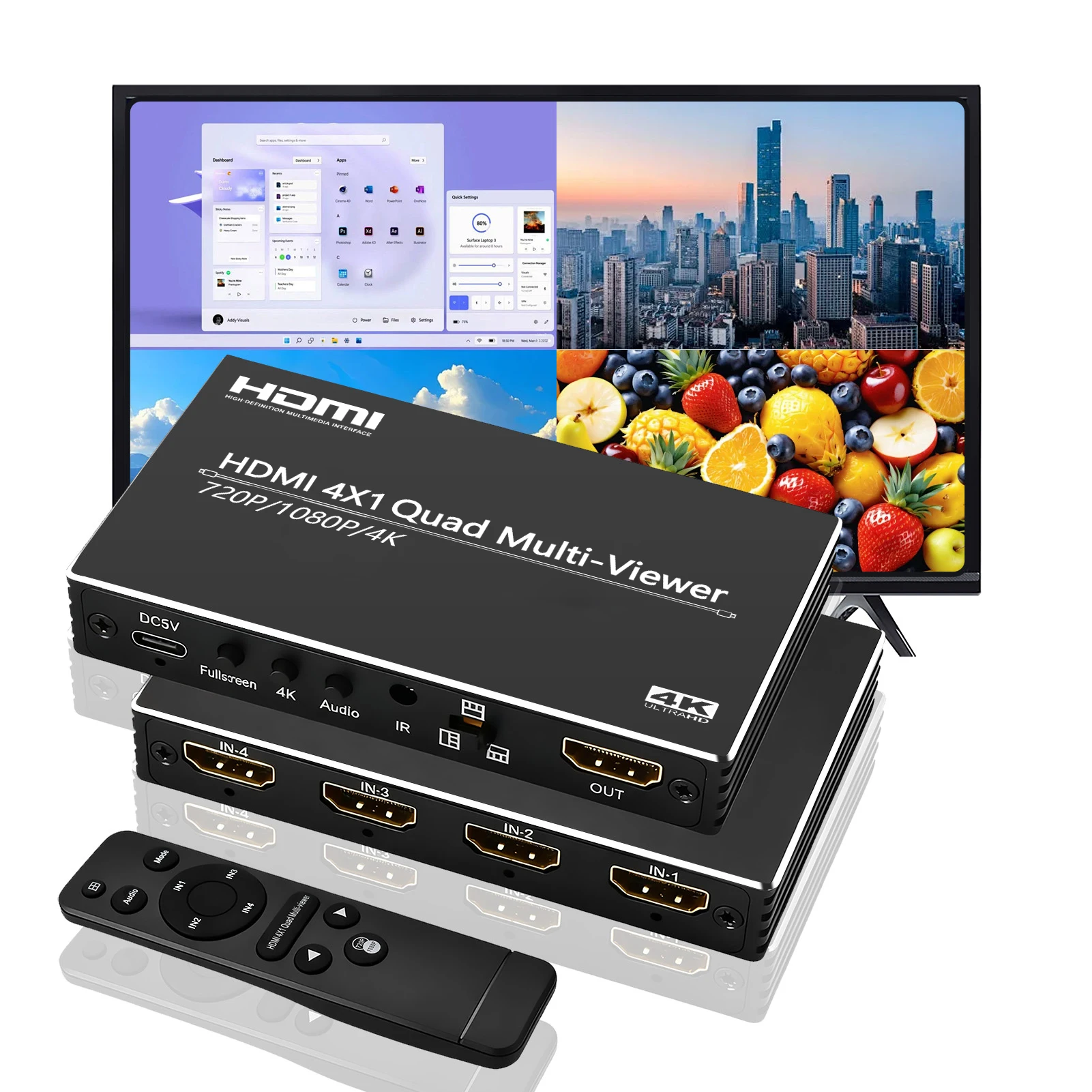 hdmi-4x1-quad-multi-viewer-screen-divider-switch-1080p-4k-30hz-max-5-viewing-modes-4-in-1-out