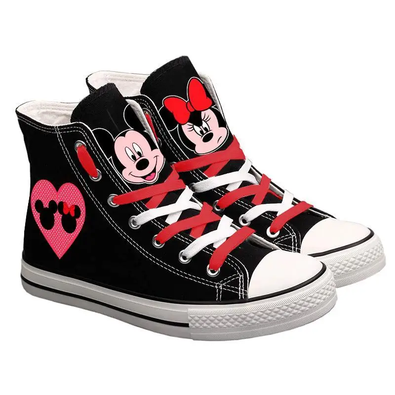 Canvas plus size Women's Korean Edition Mickey Minnie Mouse Animation Casual Student Personalized women man shoes