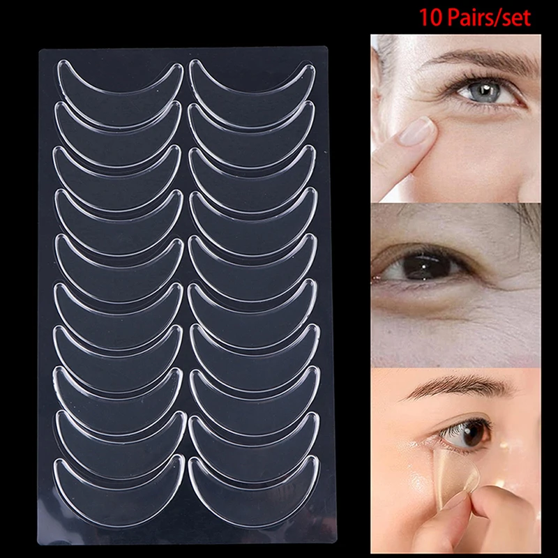 10 Pairs Anti-Wrinkle Eye Pads Patches Stickers Silicone Reusable Waterproof