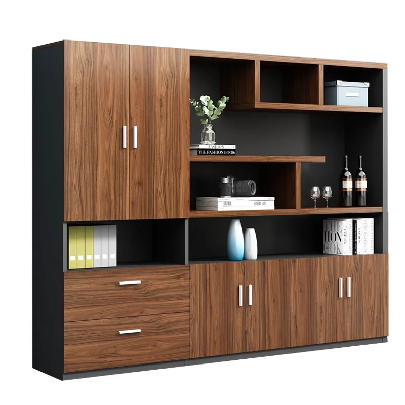 

Wooden bookcase, office storage cabinet, floor, data storage