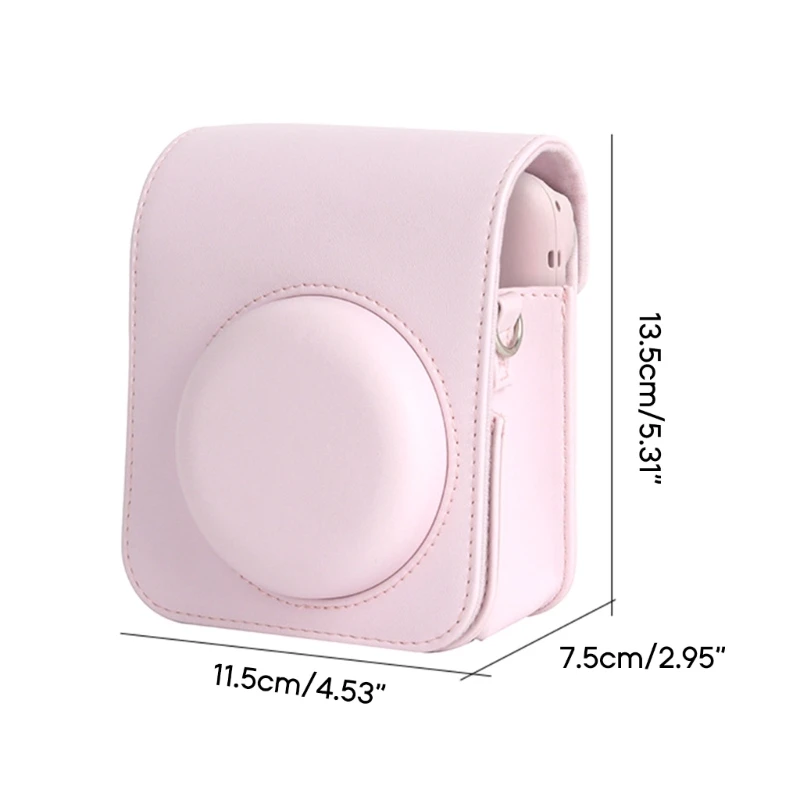 Cho Mini 12 Ốp Lưng Da PU Mềm Silicon Bao Túi Cho Máy Ảnh Phim Túi Đựng Dây Đeo Vai
