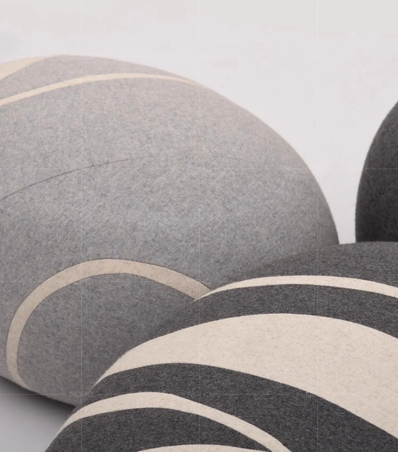 Korean Creativity Linen Fabric Pebble Head Stool Elliptical Sofa Foot Ottomans For Home Exhibition Clothing Store Decoration