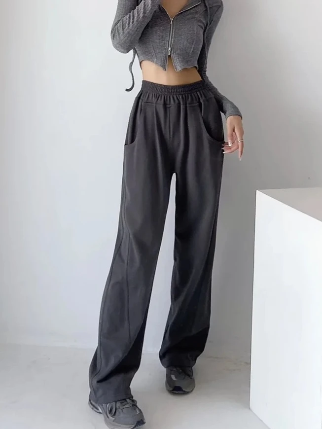 

Autumn and Winter Fashion New Women's Pants Commuting High Waisted Casual Straight Leg Pants