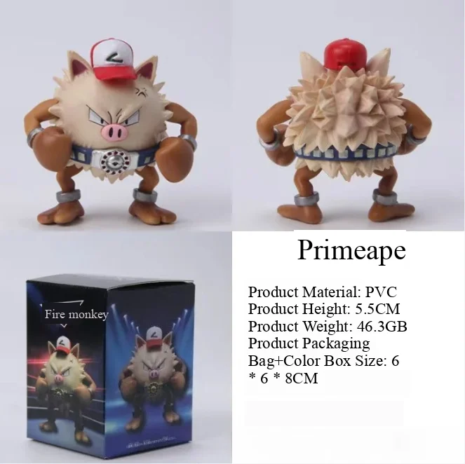 Nieuwe 5 cm Pokemon Anime Figuur Primeape Perifere PVC Model Leuke Standbeeld Desktop Decoratie Ornamenten Kinderen Verjaardagscadeautjes Speelgoed