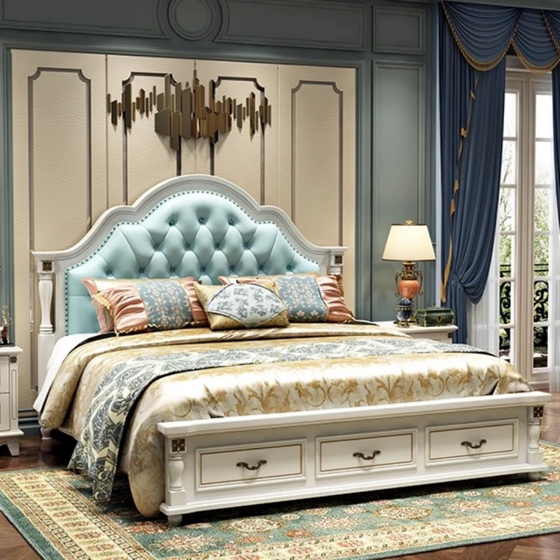 

Aesthetics Nordic Bed Fashionable Comfortable Master Bedroom Design Designer Bed Princess Simple Cama De Casal Home Furniture