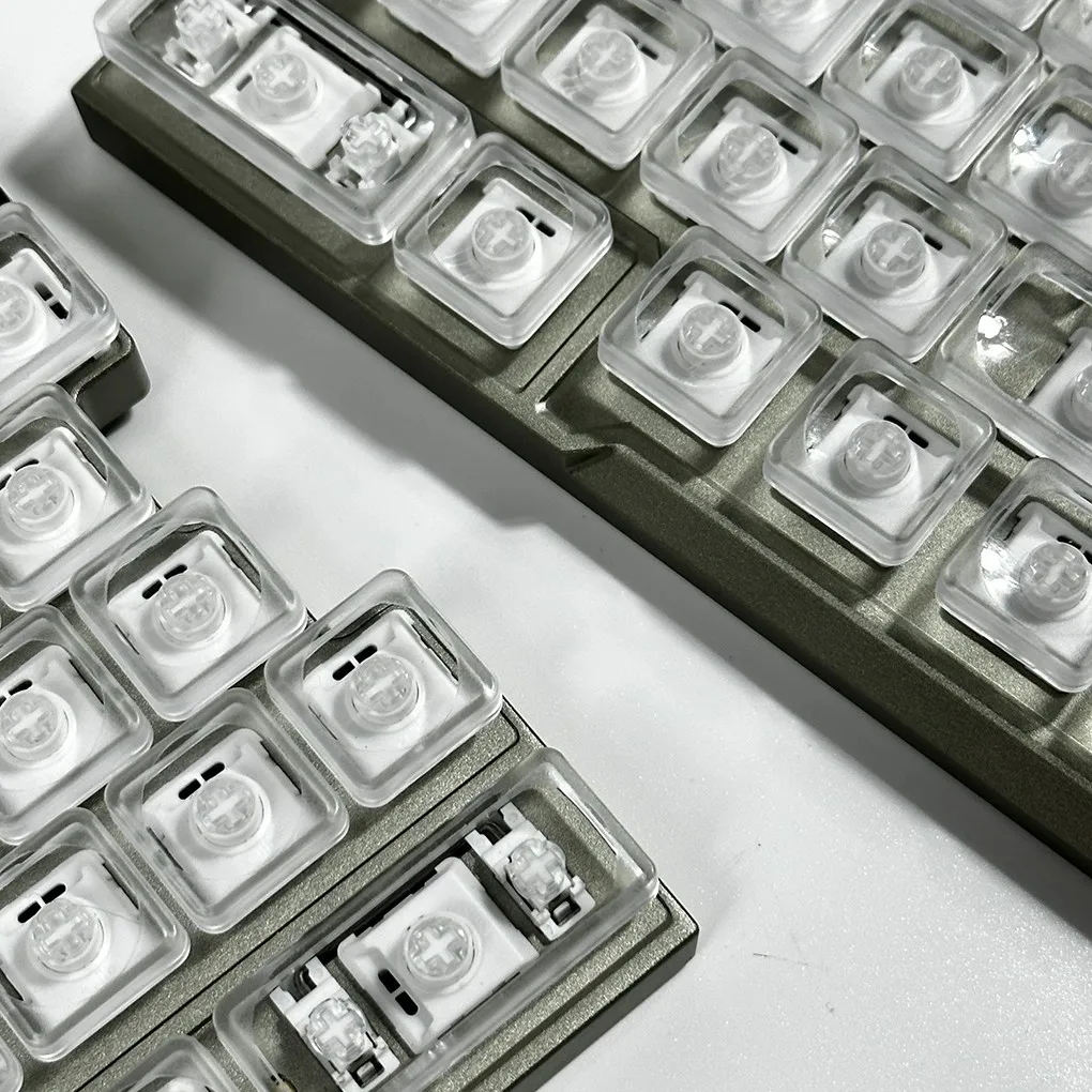 LCK Transparente Tastenkappen PC Low Profile Tastenkappen Benutzerdefinierte 1/2,25/6,25U dünn Keine gravierte Tastenkappe für geteilte mechanische Tastaturgeschenke