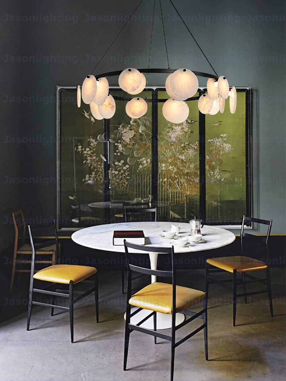Marble LED Chandelier Alabaster Pendant