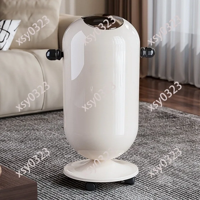 

Modern Swing Cover Dustbin, Portable Wheeled Garbage Can, Aesthetic Storage Bucket for Home Interior