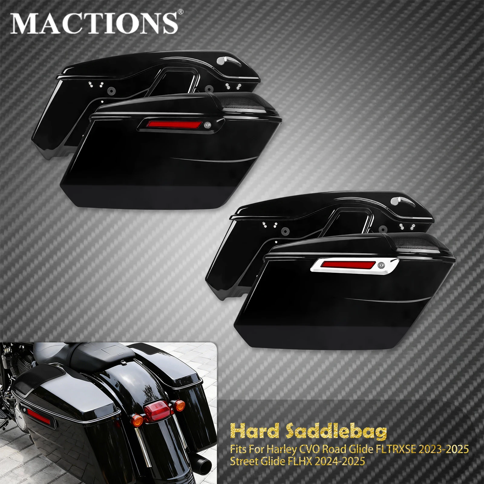 

Мотоциклетные жесткие кофры-багажники для Harley Touring Street Glide FLHX 2024-2025, CVO Road Glide FLTRXSE 2023-2025