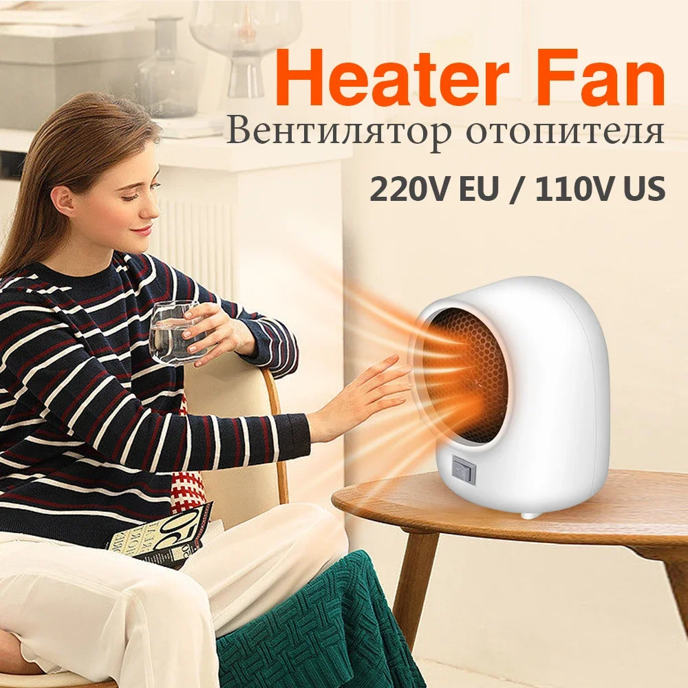 

Electric Heater Portable 400W Mini Home Office Desktop Warm Air Heater Warmer Fan 2-speed 3S Fast Heat Winter 220V / 110V