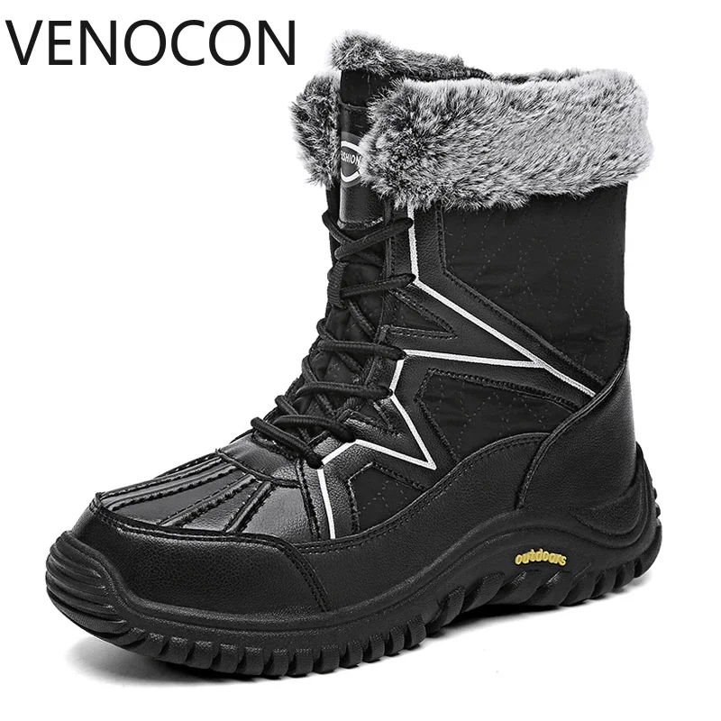 VENOCON Inverno unisex termico spesso corto fodera in peluche stivali da neve sneakers impermeabili scarpe calzature per uomo donna uomo donna