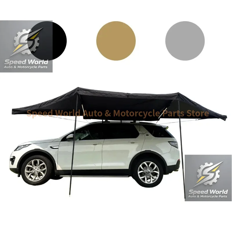 High Quality Factory Direct 180 Degree Free Standing Car Side Awning With LED Light 2M For 4X4 4WD Offroad Camping Accessories